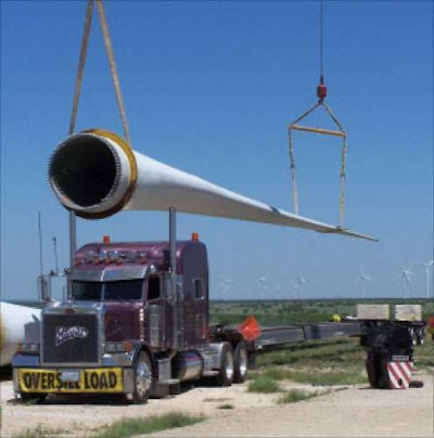 Owning his blade trailer gives Chris Sheehan flexibility to handle very long loads but requires a monthly payment in addition to his truck payment.