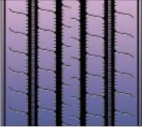 Bridgestone's R195F trailer uses cross-rip sipes to evacuate the water into the grooves for a solid grip on wet roads.