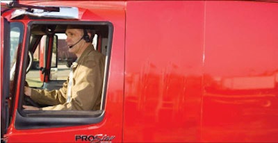 Noise-cancellation technology is especially helpful when driving through a shipper’s terminal with the window open.