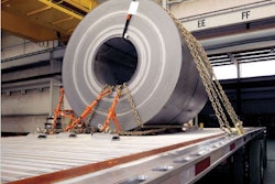 Trailer makers sometimes use a sticker to indicate the optimum location for placing a heavy load, such as a steel coil.