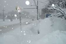 Snowstorm on Highway 3 in Pennsylvania. (Photo John Baxter)