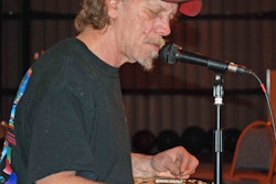 Watermelon Slim performs at Overdrive's office.