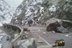 Boulders litter I-70 in Colorado. (Photo Colorado Department of Transportation)