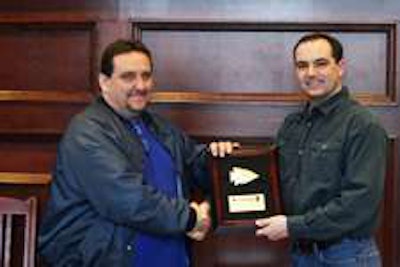 Dave Nelson (left) receives award from Chris Polenz, head of human resources at Werner.
