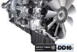 The Detroit Diesel DD16 is a slightly larger, owner-operator version of the DD15, starring he same turbu-compounding system that boosts fuel economy.