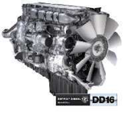 The Detroit Diesel DD16 is a slightly larger, owner-operator version of the DD15, starring he same turbu-compounding system that boosts fuel economy.