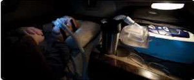 The most common treatment for sleep apnea, a continuous positive airway pressure device, can be used in a sleeper cab.