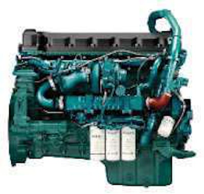 The Volvo D13 (above) and D16 were extensively redesigned for 2007. The 2010 versions have few changes except for reduced EGR and controls designed to fine-tune the production of NOx to eliminate active regeneration of the DPF under all driving conditions.