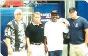Boudreaux, Raider’s first owner-operator, stands with Mike Eggleton, center, and his sons, Dan, left, and Michael Jr., right.