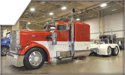 KMT 359, a 1983 Peterbilt 359 owned by orange hauler Kevin McIntyre, won Best of Show in the new Builder’s Class category.