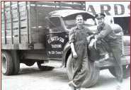 Moss Batts was 17 when photographed with his father. Now 80, Batts hauled livestock in this straight truck, his father’s 1947 International, out of Clinton, Tenn. “It was difficult then,” he says of that era’s two-lane roads. The Interstate Highway System was “the greatest thing that happened.”