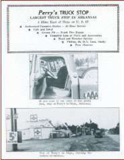 Perry’s Truck Stop was one of many independent facilities that advertised and were featured in Overdrive’s editorial reviews.