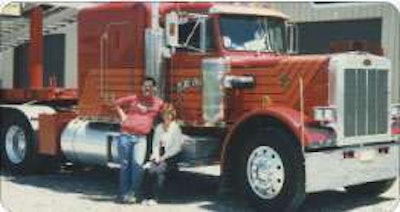 Theresa DeSantis and her husband Dean, pictured in 1986, bought this 1985 Peterbilt 359 new.