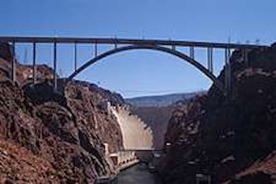 The 1,900-foot-long span looming over Hoover Dam.