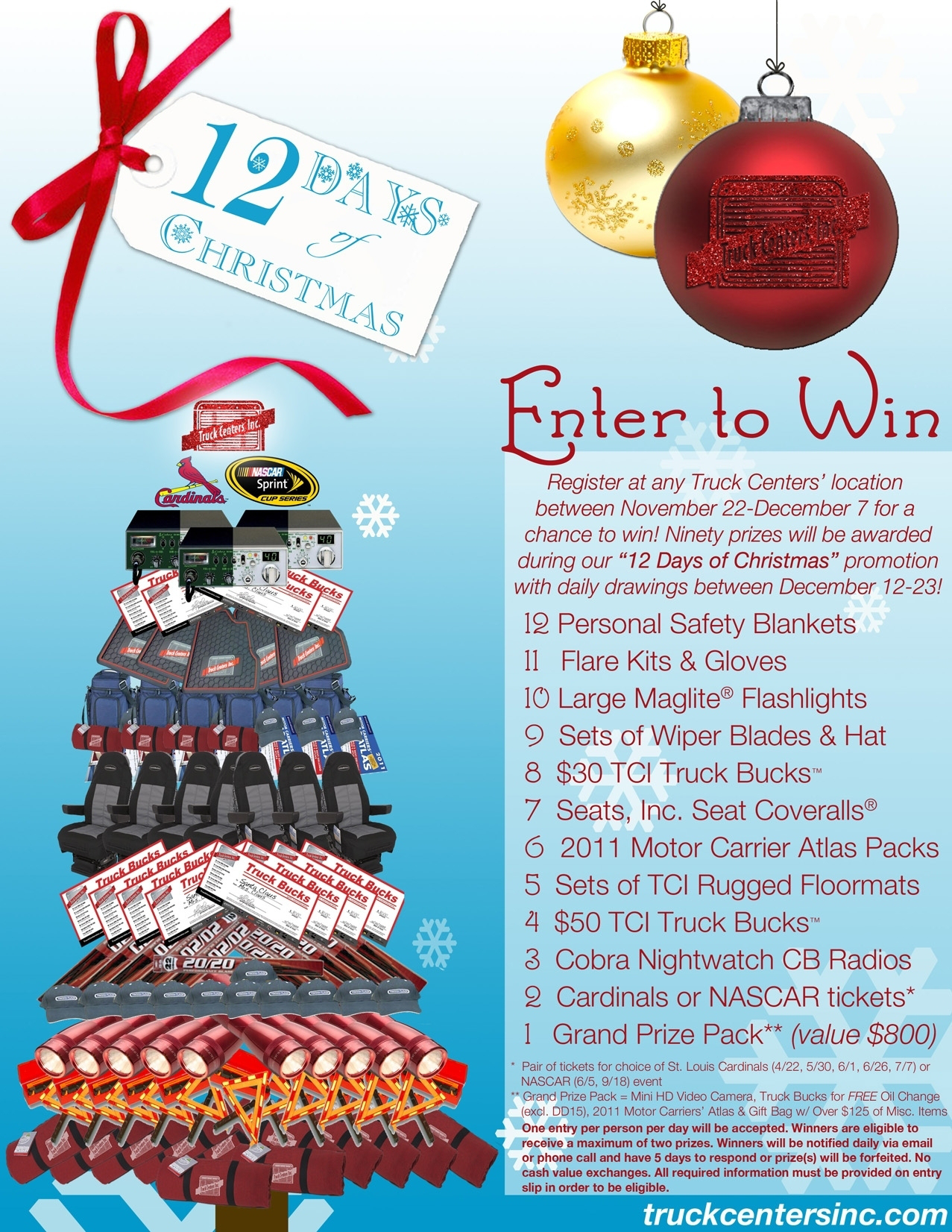 Truck Centers Inc s Twelve Days Of Christmas Sweepstakes