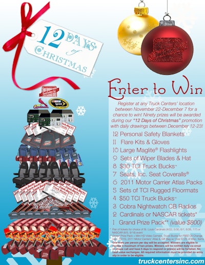Truck Centers Inc s Twelve Days Of Christmas Sweepstakes