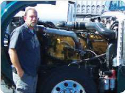 Petroleum hauler Wes Whitehead is running on the second engine in his 2002 Peterbilt 379, after having a previous engine overhauled.