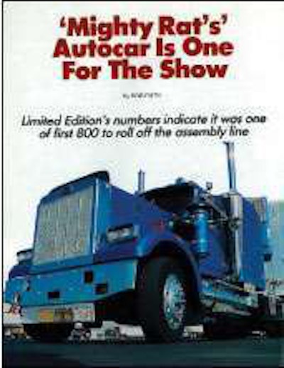 Plainfield, Ill.-based owner-operator Bob “Mighty Rat” Ratterree told Overdrive his 1987 Autocar was “built like a tank.” The truck was Tractor of the Month in the November 1987 issue. It was equipped with a 425-hp Caterpillar and a 13-speed Eaton transmission.