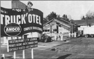 The November 1961 Reader’s Digest featured The Truck ’Otel, now razed but then 5 miles south of Fayetteville, N.C., on U.S. Highway 301. Overdrive described it as “one of the newer, better truck stops on the East Coast” in the Feb.-March 1962 issue. Services included new showers, a large lounge, a barber shop, warehouse storage, ice and scales.
