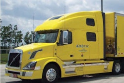 Tom Meunier hauls expensive cars with this and another Volvo VNL, both powered by D16s, which get as high as 7 mpg.