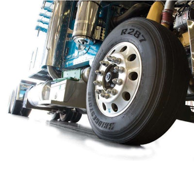 Low-profile tires, like the Bridgestone R287, offer long-haul drivers advantages in weight savings and rolling resistance.