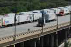 Trucks cross the World Trade Bridge over the Rio Grande in Laredo, Texas. An informal proposal from the U.S. Department of Transportation would require safety inspections and ongoing reviews for Mexican carriers that want to operate in the U.S.