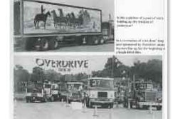 In its May 1977 story on the making of “Smokey,” Overdrive noted that Director Hal Needham filmed the opening race at Atlanta’s Lakewood Speedway. This 1974 Kenworth W900A (top) is one of three used in the 1977 film. The trailer with the horse mural was made by Hobbs Trailers in Texas.