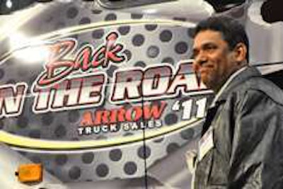 Owner-operator David Acosta received a 2007 Volvo VNL 780 from Arrow Truck Sales as part of its annual Back on the Road contest. (Photo James Jaillet)