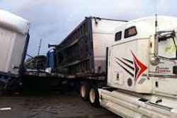Trailers were thrown about during a tornado that struck Boyd Bros. Transportation in Birmingham, Ala. (Courtesy of Boyd Bros.)