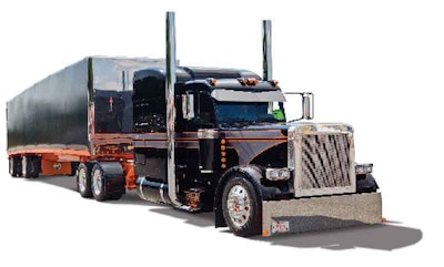 Mike Hug’s Peterbilt 379 Rollin' Jake, was customized and shown in honor of Hug's late friend, Jake Eilen.