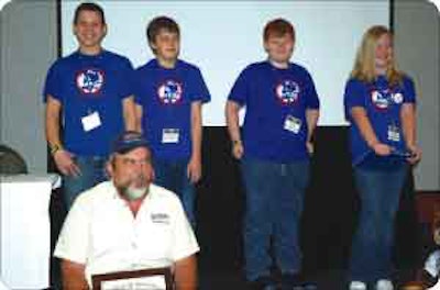 The December Trucker Buddy honoree, Mercer driver Steven Dyer, got a special treat when four students at the school where he volunteers, Carr Creek Elementary in Hindman, Ky., talked about their relationship with Dyer.