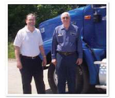 Jack Daniels, left, has grown the reefer fleet his father, Richard Daniels, right, owned after he started as an ice hauler in the 1950s.