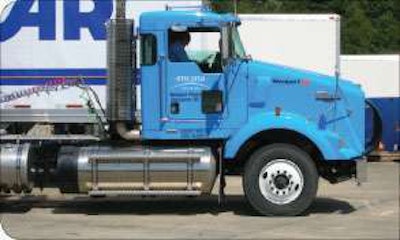 Carriers are stepping up purchases of natural gas-powered trucks such as this Kenworth T800 running on liquid natural gas.