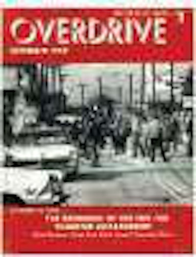 Pressure from the Teamsters, as reflected in this December 1969 cover photo of violence involving steel haulers, was one of the early conflicts owner-operators faced.