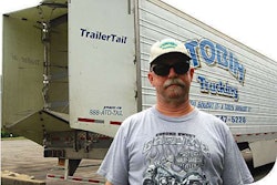 Brett Tobin says he’s increased his loaded mpg by at least 0.9 by adding a tail device and side skirts. He estimates he gets close to 12 mpg when deadheading.