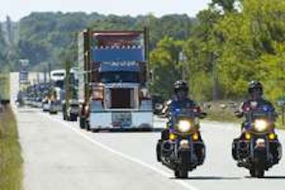 World's Largest Truck Convoy for Special Olympics rolls near Joplin, Mo. (Photo Bruce W. Smith)