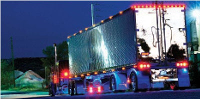 LEDs are popular on show trucks such as Disorderly Conduct, Paul Voigt’s 1999 Peterbilt 379.