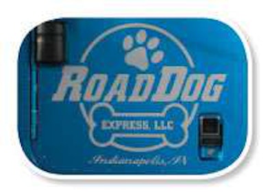 Clay Allman, owner of Road Dog Express, painted the paw-print logo on the 2006 International 9400i, as well as other tractors and trailers.