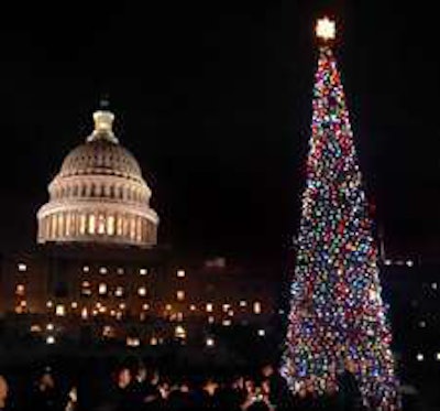 Christmas tree on west lawn of U.S. Capitol