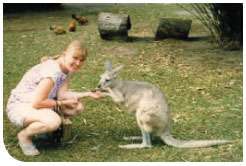 Simpson poses with a kangaroo at the Wilsons Promontory National Park in Victoria, Australia, roughly 20 years ago.