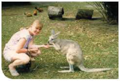 Simpson poses with a kangaroo at the Wilsons Promontory National Park in Victoria, Australia, roughly 20 years ago.