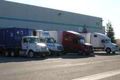 Trucks at a Northern California warehouse.