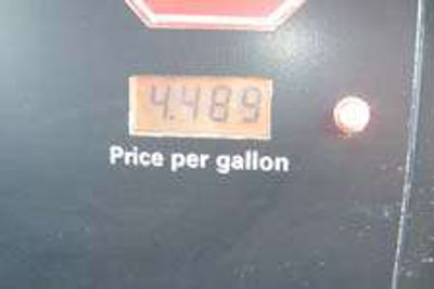 Fuel price at truck stop near Seattle.
