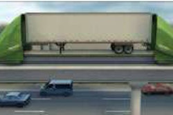 Some Texas cities are looking at this conceptual freight-carrying system to reduce reliance on trucks.