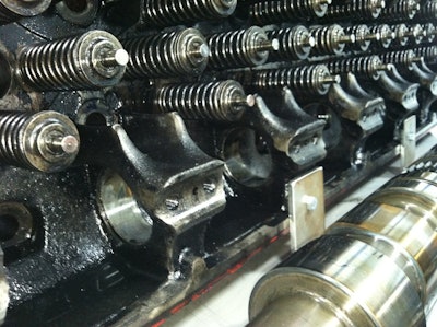 On display at the Mooresville, N.C., custom shop Outcast Kustoms is a Cummins ISX engine driven 1 million miles using exclusively recycled EcoPower oil made by Safety-Kleen.