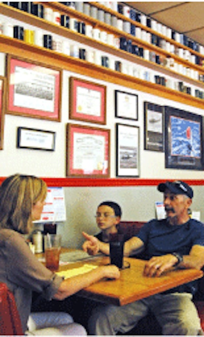 Uncle Pete’s Truck Stop hosted Overdrive contributing editor Carolyn Magner’s interview with trucking country singer Aaron Tippin (with his son, Tom), part of our sister magazine Truckers News’ Celebrity Series. Scan the QR code to pull up the video on your smartphone. Otherwise, find it at youtube.com/overdrivemag.