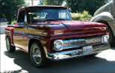 Besides spoiling grandkids when home, Stewart works on his burgundy 1965 Chevy shortbed stepside, with a 400-hp 350-cubic-inch engine. The hot rod has been a work in progress for 15 years. “She’s a garage queen,” Stewart says.
