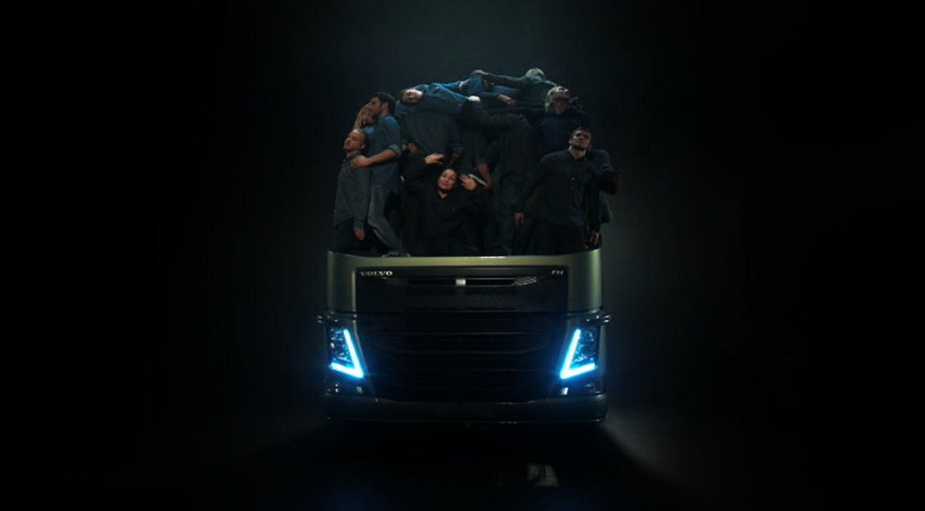 Volvo FH cabover packed full of people