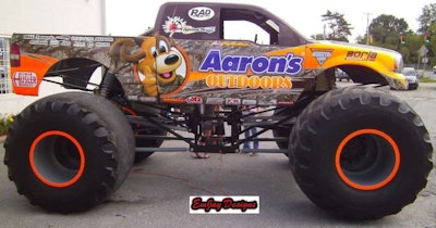 Randy Moore’s Aaron’s Outdoor monster truck will attempt a world speed record Saturday at 4:45 p.m.