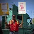 Los Angeles Teamsters truckers have been holding “practice” pickets to show their employer, the Australian-based Toll Group, they’re serious.